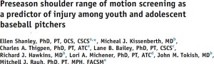 Preseason Injury Predictor for Adolescent Baseball Pitchers